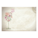 Vintage Wine Glass Bridal Shower Card