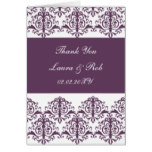 violet damask ThankYou Cards
