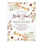 Watercolor Bohemian Flowers Bridal Shower Card