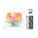 Watercolor Floral Postage Stamps