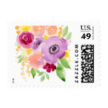 Watercolor Floral Postage Stamps