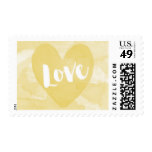 Watercolor Golden Yellow Heart | Love Stamp