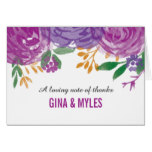Watercolor Painted Purple Blooms | Thank You Card