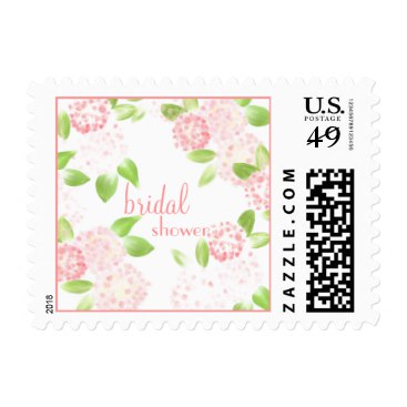 Watercolor Pink Hydrangea Postage Stamp