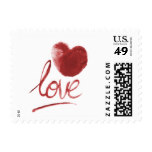watercolor red thumbprint heart love stamps