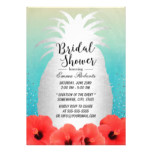 Watercolor Tropical Pineapple Floral Bridal Shower Card