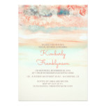 Watercolors Beach Bridal Shower Pink Blue Card