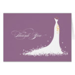 Wedding Gown Bridal Shower Thank You Card (purple)