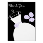 Wedding Gown Purple 'Thank You' black vertical Card