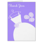 Wedding Gown Purple 'Thank You' vertical Card