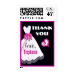 Wedding Thank You with Wedding Gown and Bouquet A2 Postage Stamp
