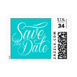 Weddings Cute Save The Date Style Dark Turquoise Stamp