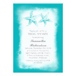 Whimsical blue beach bridal shower invitations