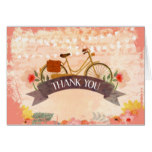 Whimsical Hipster Bicycle Floral Thank You Card