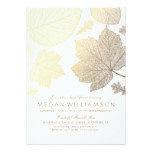 White and Gold Leaves Fall Bridal Shower Card