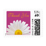 White Yellow Daisy Magenta Wedding Thank You Postage Stamp