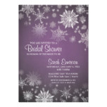 Winter Bridal Shower Purple Snowflakes Falling Card