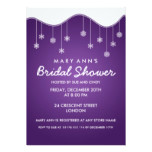 Winter Bridal Shower Snowflake Decoration Purple Card