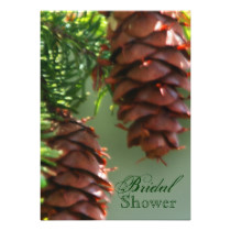 Winter Pinecone Bridal Shower Invitation
