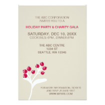 winter red berries Holiday party Invites