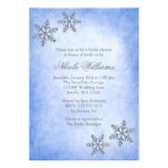 Winter Sparkle Snowflakes Blue Bridal Shower Card