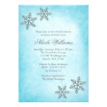 Winter Sparkle Snowflakes Teal Bridal Shower Card
