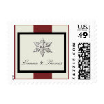 Winter Wedding Stamps in Red and Cream