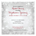 Wintery Grey Snowflake Holiday Bridal Shower Card
