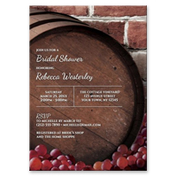 Bridal Shower Invitations - Rustic Wine Barrel Vineyard