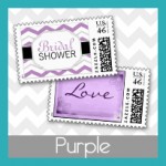Purple Bridal Shower Postage Stamps