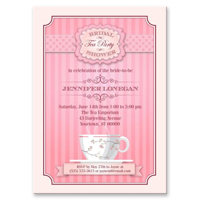 Wedding Bridal Shower invitation - Pink Tea Party