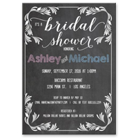 Trendy Typography Chalkboard Bridal Shower Invitation