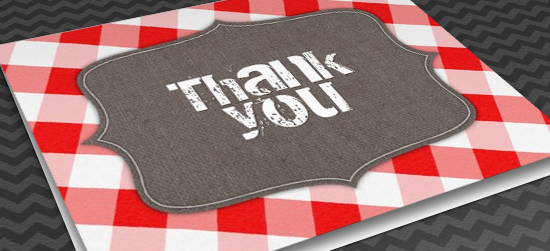 Gingham Thank You Cards
