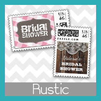 Rustic Bridal Shower Postage Stamps