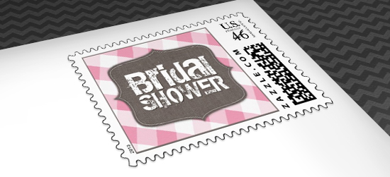 Rustic Bridal Shower Postage Stamps