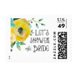 Yellow and Blue Floral Watercolor Stamp