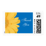 Yellow and Blue Gerber Daisy Thank You Stamps
