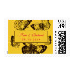 Yellow Butterfly Wedding Invitation Postage Stamp