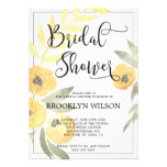 Yellow Floral Bridal Shower Invitations
