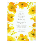 Yellow Floral Watercolor Vintage Bridal Shower Card