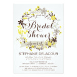 Yellow Floral Wreath Bridal Shower Invitations