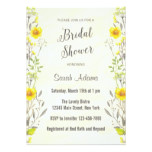 Yellow Flowers Watercolor Bridal Shower Invitation