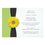 Yellow Green Black Daisy Polka Dot Bridal Shower Card