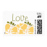 Yellow Hibiscus Love Postage Wedding Stamps
