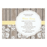 Yellow Lace Rustic Bridal Shower Invitations