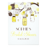 Yellow Mason Jars Floral Bridal Shower Invitation
