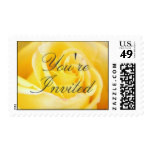 Yellow Rose Wedding Invitation Stamps
