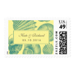 Yellow Seashell Wedding Invitation Postage Stamp