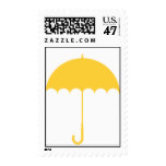 Yellow Umbrella Bridal Shower Invitation Stamp